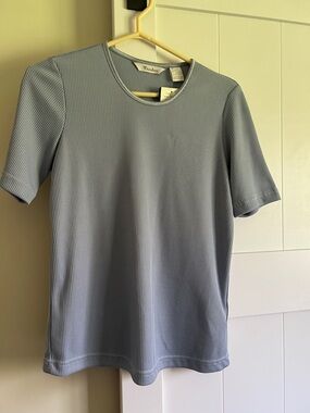 TanJay Pale Blue Ribbed Short Sleeve Tee